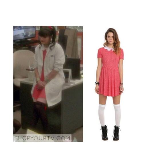 Teenage Runaway Red White Floral And Skull Print Doily Collar Mini Dress Size Lg - Picture 1 of 5